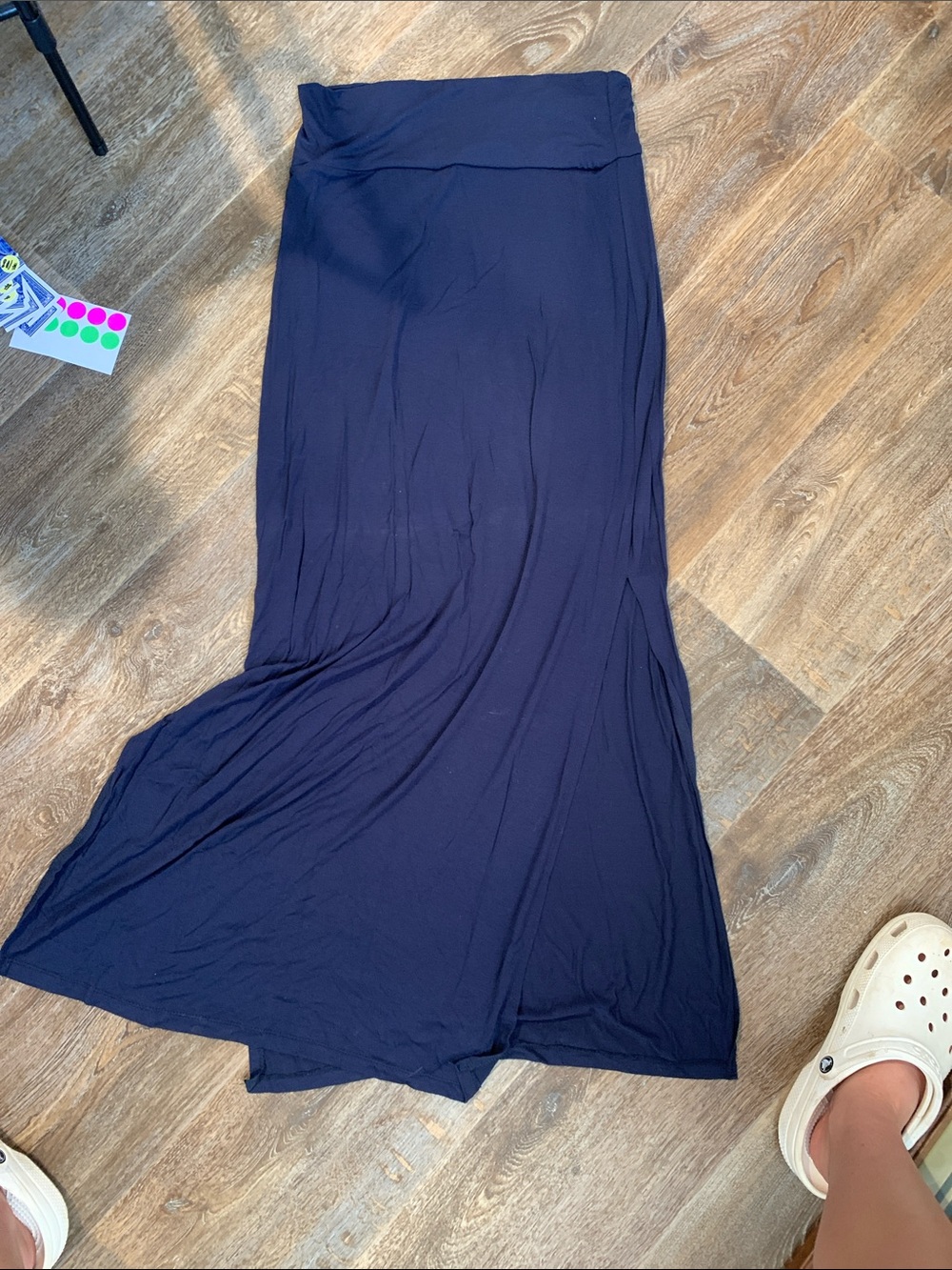 #108 Rue21 Dark Navy Fold-Over Waist Maxi Skirt